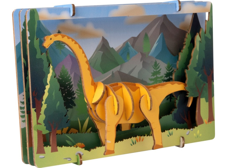 EscapeWelt 3D drevené puzzle Brontosaurus