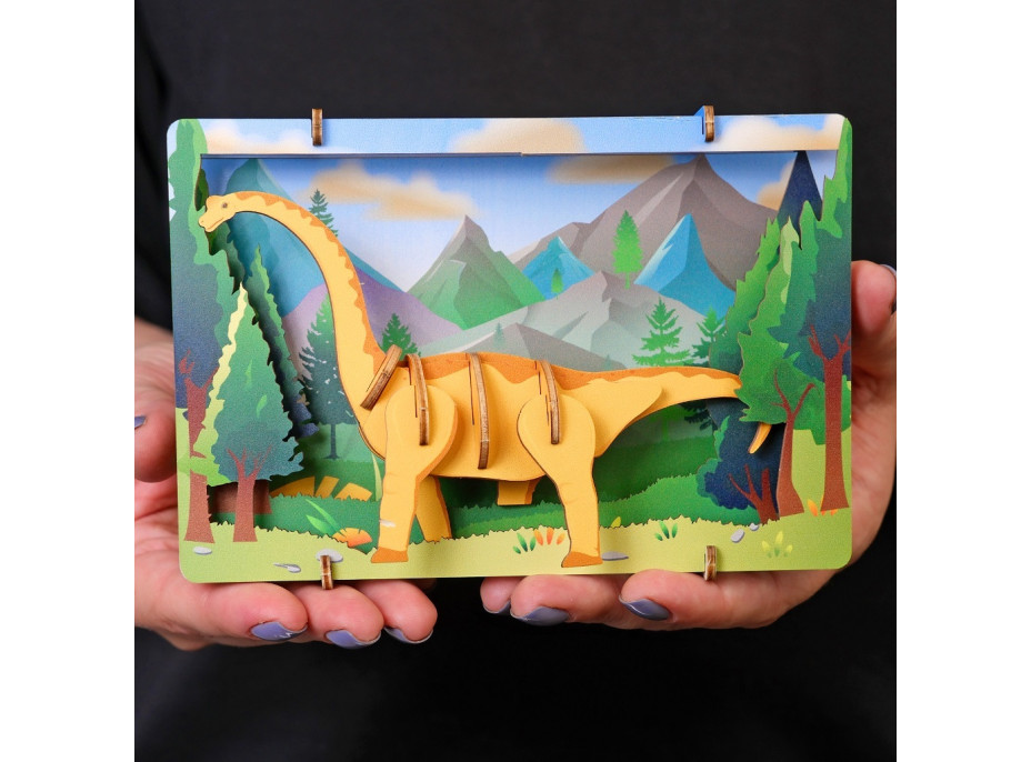 EscapeWelt 3D drevené puzzle Brontosaurus