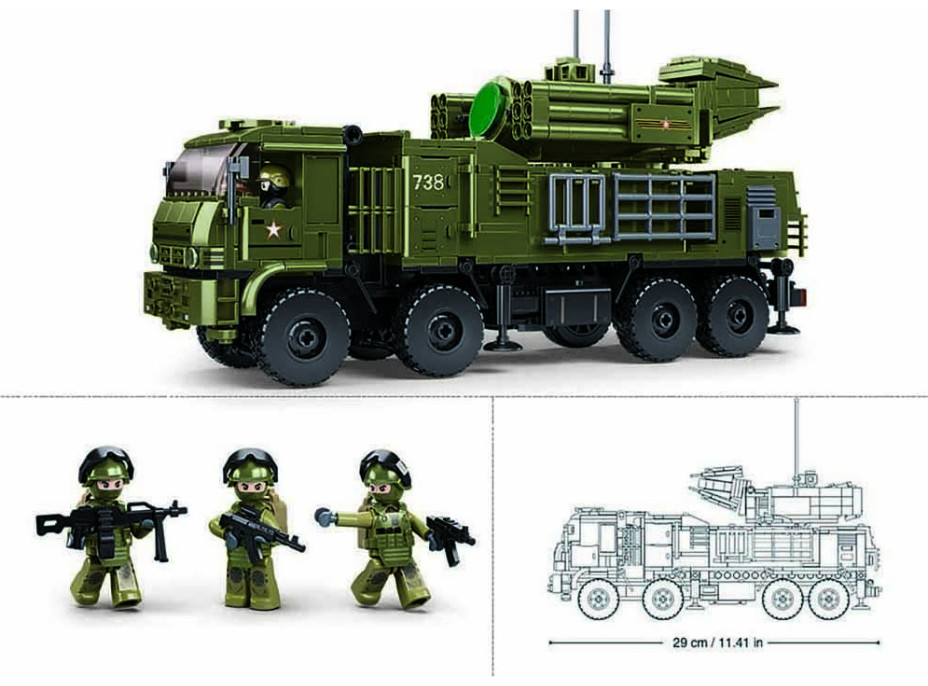 Sluban Model Bricks M38-B1252 Pantsir S1S v mierke 1:35