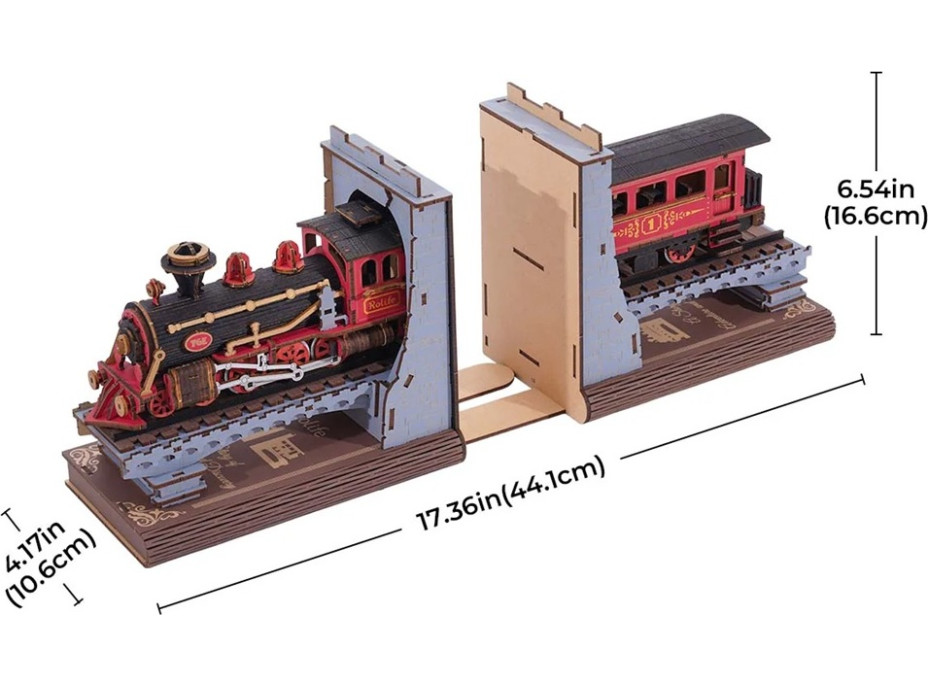 RoboTime 3D skladačka Zarážka na knihy Historický parný vlak