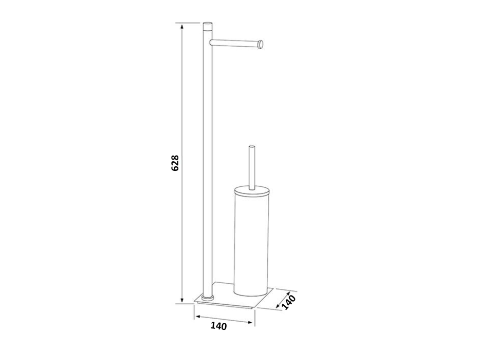 Gedy TRILLY stojan s držiakom na toaletný papier a WC štetkou, hranatý, gun metal TR3281