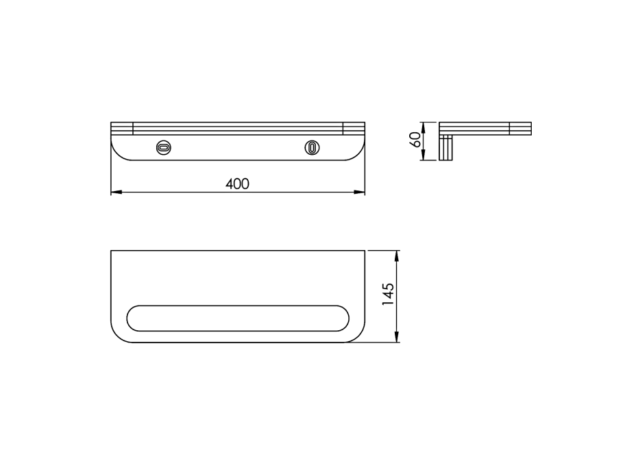 Gedy HIMALAYA polička s držiakom uterákov 400x145mm, bambus HY19