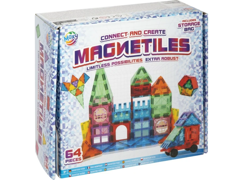 MOXY Magnetická stavebnica Magnetiles 64 dielikov