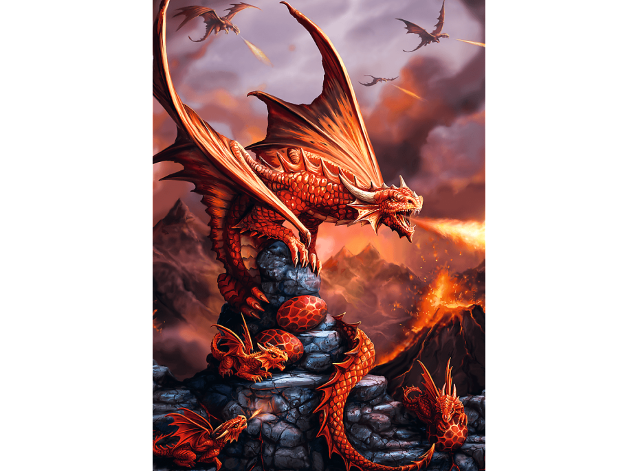 TREFL Puzzle Premium Plus Fantasy Collection: Ohnivý drak 1000 dielikov