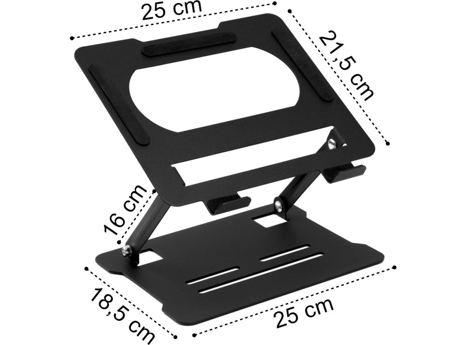 Nastaviteľný stojan na notebook ALESSIO - čierny