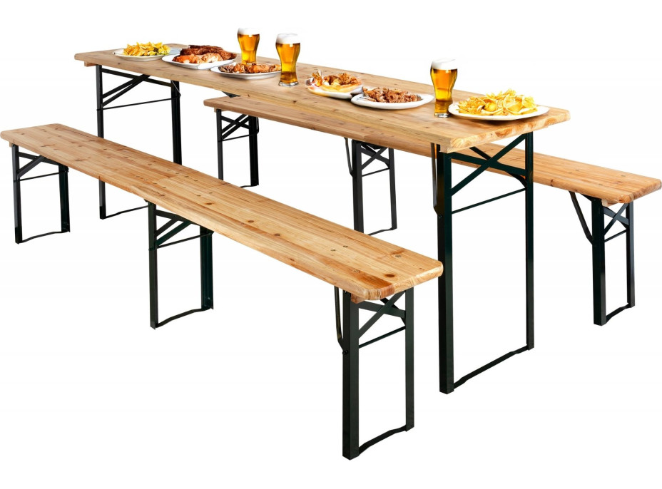 Pivný záhradný set LAGER - stôl + 2 lavice 220 cm