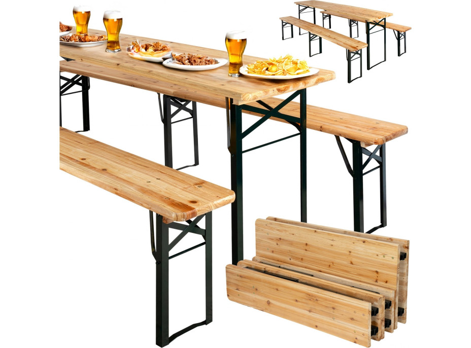 Pivný záhradný set LAGER - stôl + 2 lavice 220 cm