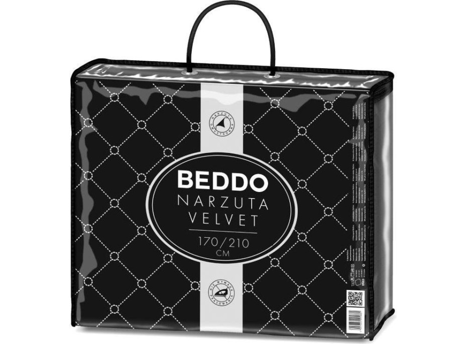 Prikrývka na posteľ BEDDO Velvet 170x210 cm - svetlo šedý