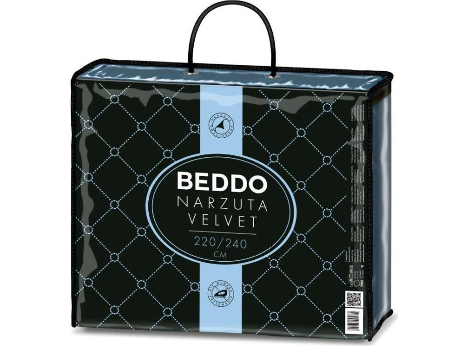 Prikrývka na posteľ BEDDO Velvet 220x240 cm - tmavo modrý