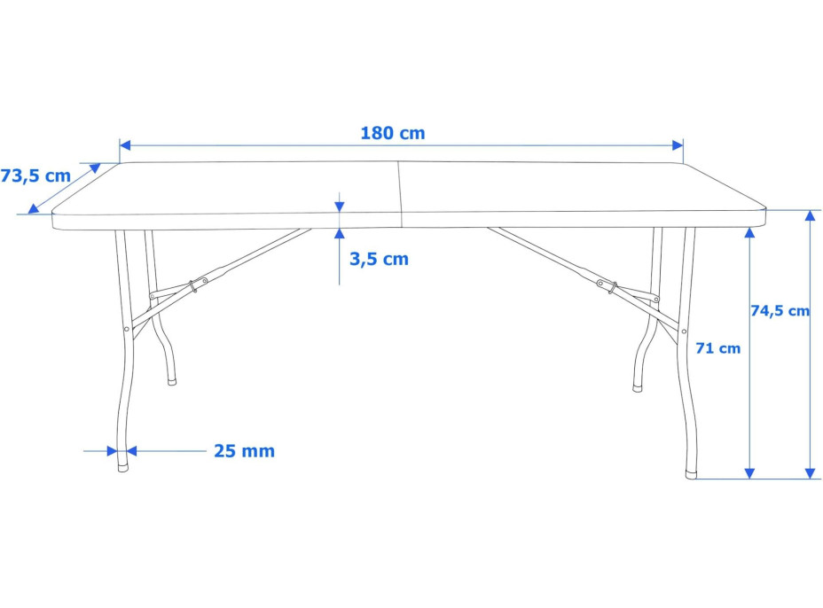 Cateringový stôl WOODLAND 180 cm - hnedý