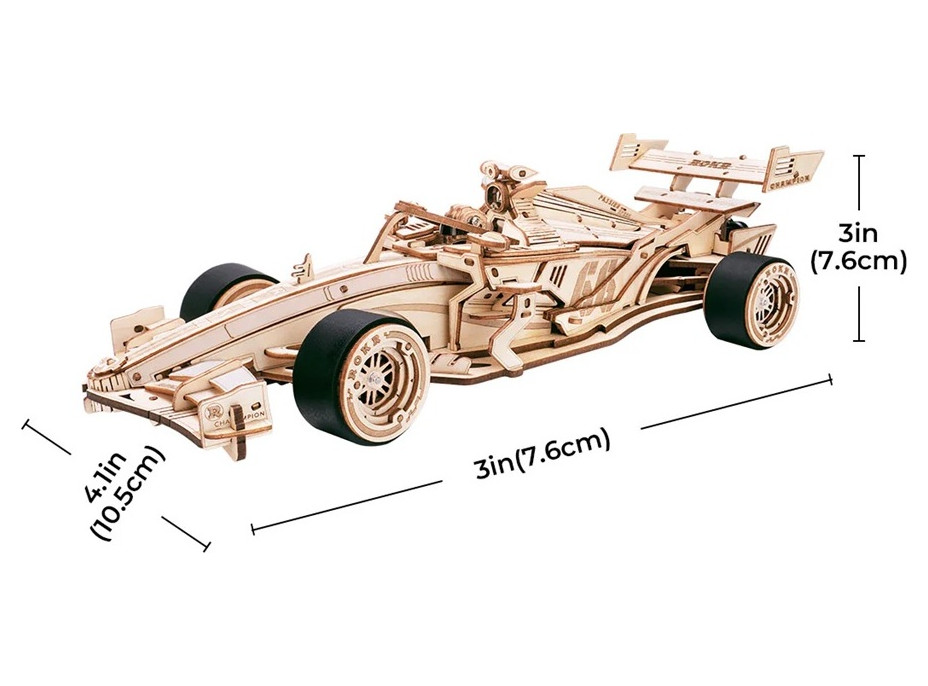 RoboTime 3D drevená skladačka Závodné auto