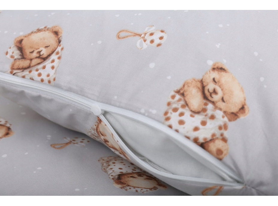 Detské bavlnené obliečky do postieľky 120x90 cm BABYMAM PREMIUM - Medvedík Teddy