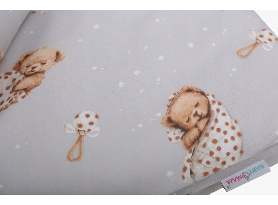 Detské bavlnené obliečky do postieľky 120x90 cm BABYMAM PREMIUM - Medvedík Teddy