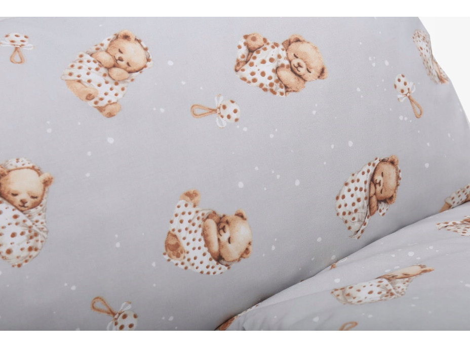 Detské bavlnené obliečky do postieľky 120x90 cm BABYMAM PREMIUM - Medvedík Teddy