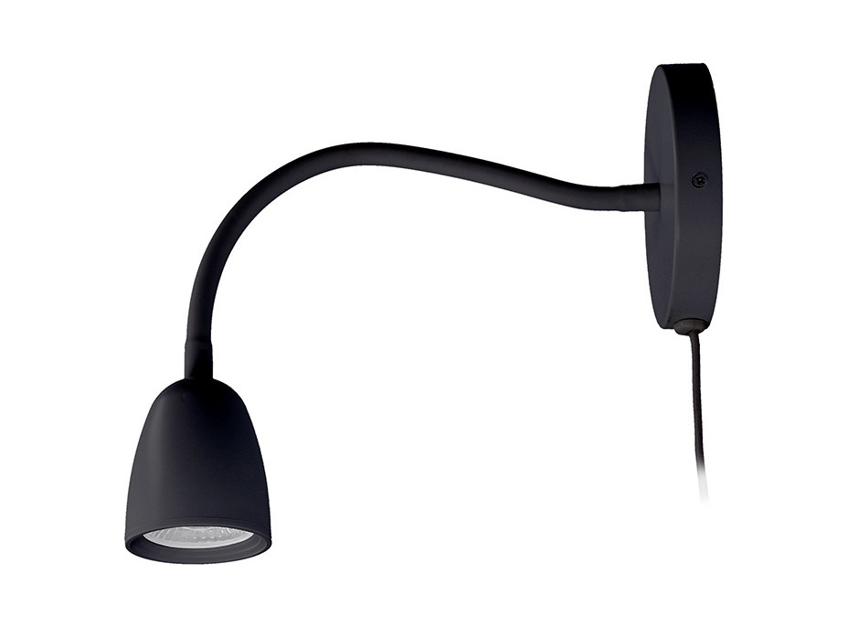 Solight LED nástenná lampička, stmievateľná, 4W, 280lm, 3000K, čierna