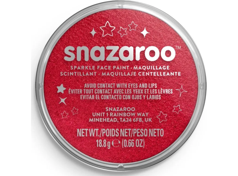 SNAZAROO Farba na tvár Trblietavá Červená (Sparkle Red) 18ml