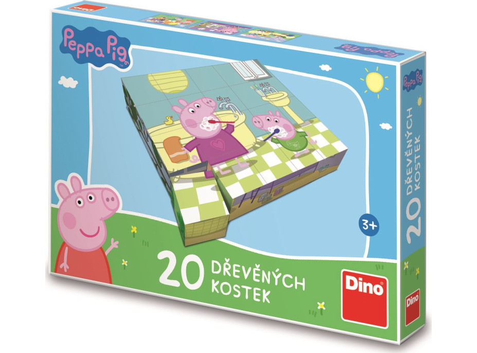 DINO Obrázkové kocky Prasiatko Peppa: Veselý deň, 20 kociek