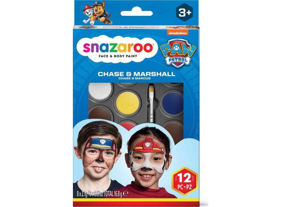 SNAZAROO Sada 8 farieb na tvár Tlapková patrola: Chase & Marshall