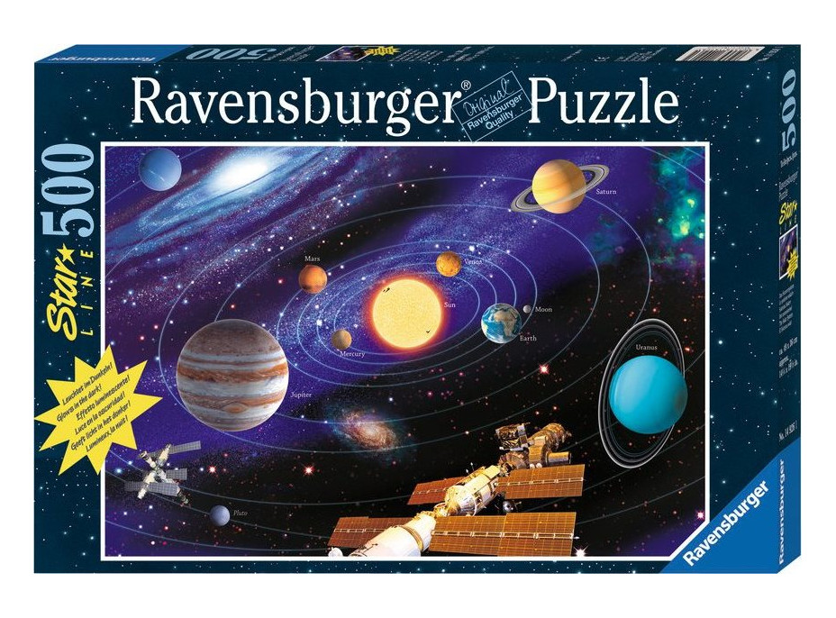 RAVENSBURGER Svietiace puzzle Slnečná sústava 500 dielikov