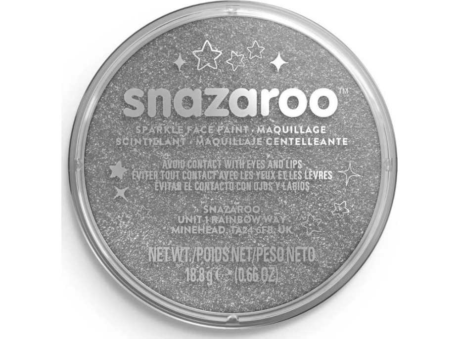 SNAZAROO Farba na tvár Trblietavá Šedá (Gun Metal Grey) 18ml