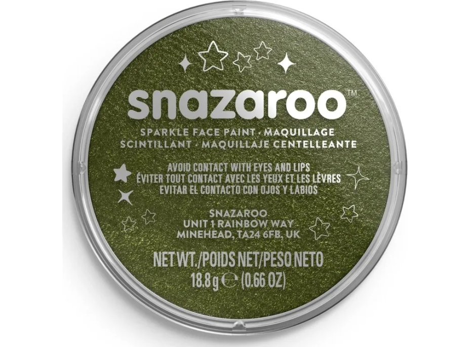 SNAZAROO Farba na tvár Trblietavá Zelená (Sparkle Green) 18ml