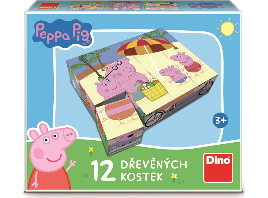 DINO Obrázkové kocky Prasiatko Peppa, 12 kociek