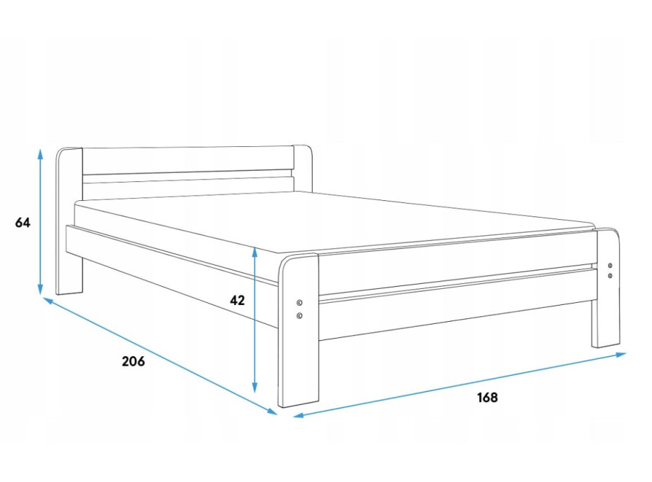 Posteľ z masívu borovice DAVE 200x160 cm - prírodná