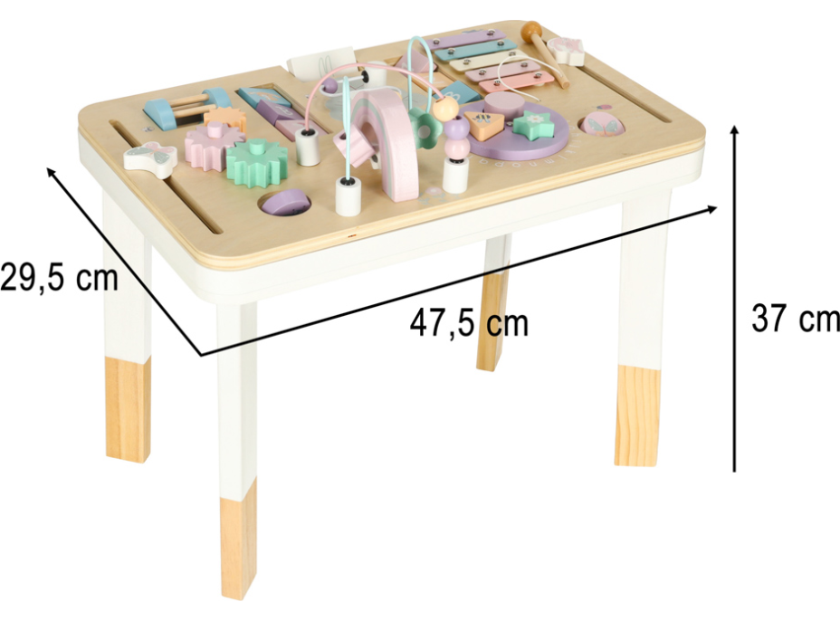 KIK Drevený interaktívny stolík Pastel
