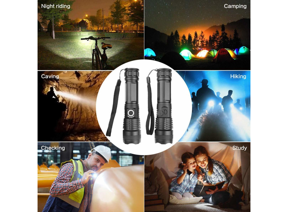 Solight LED nabíjacie svietidlo, 1000lm, zoom, darčekové balenie, Li-Ion