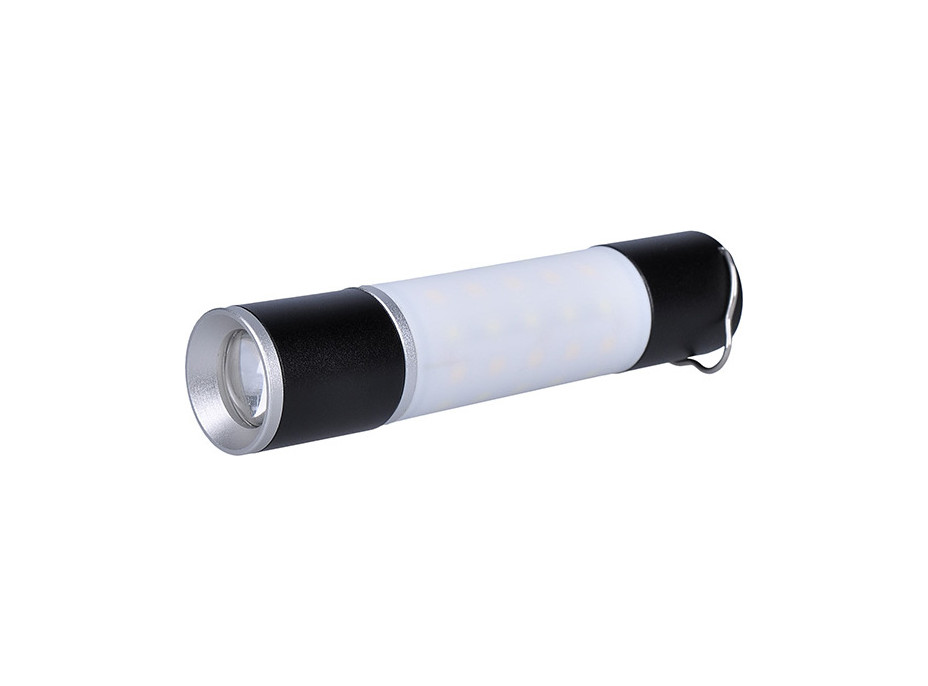 Solight LED nabíjacie ručné svietidlo s kampingovou lucernou, 250lm, power bank, Li-Ion