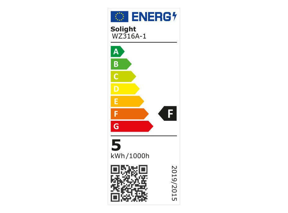 Solight LED žiarovka, bodová, 5W, GU10, 3000K, 425lm, biela