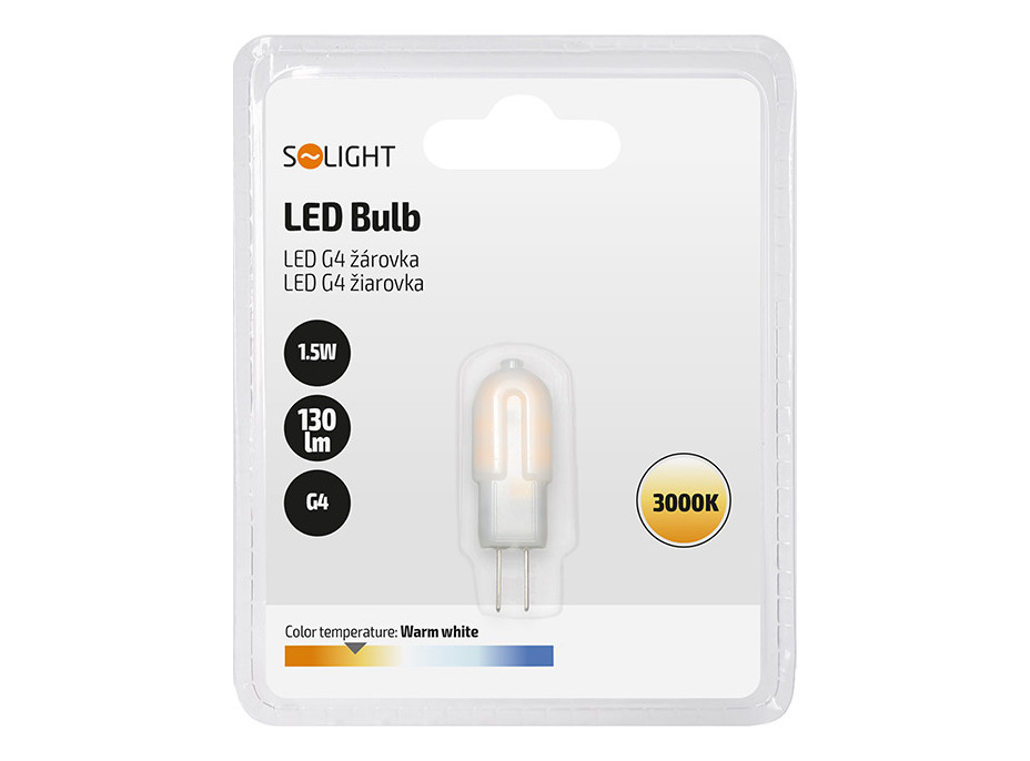 Solight LED žiarovka G4, 1,7 W, 3000K, 160lm