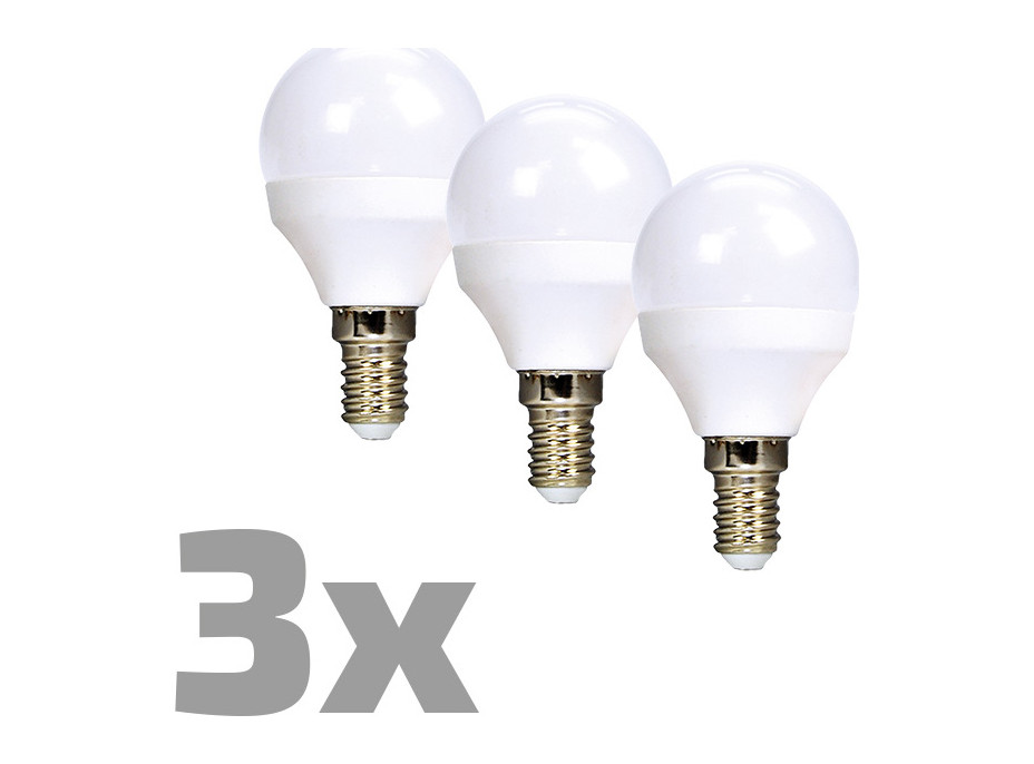 ECOLUX LED žiarovka Ecolux 3-pack, miniglobe, 6W, E14, 3000K, 450lm, 3ks