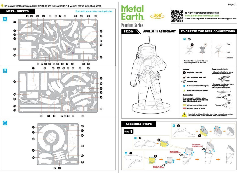 METAL EARTH 3D puzzle Premium Series: Apollo 11 Astronaut