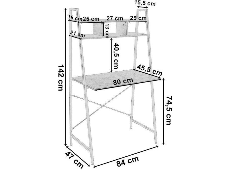 Loftový písací stôl ARVIKA CRAFT