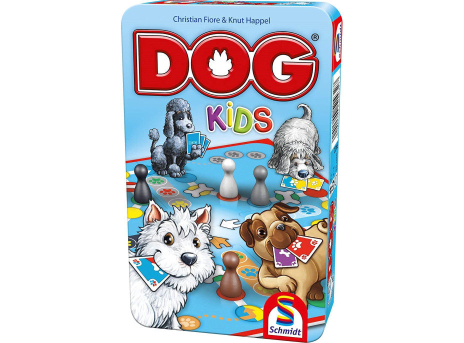 SCHMIDT Detská hra Dog Kids v plechovej krabičke