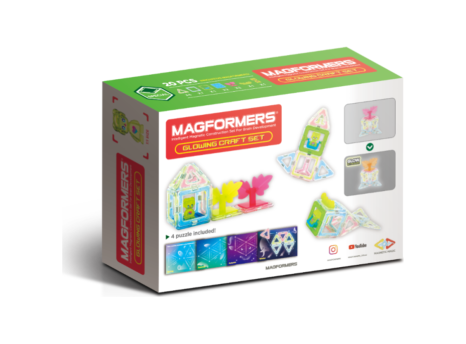 MAGFORMERS Glowing set 20 dielikov