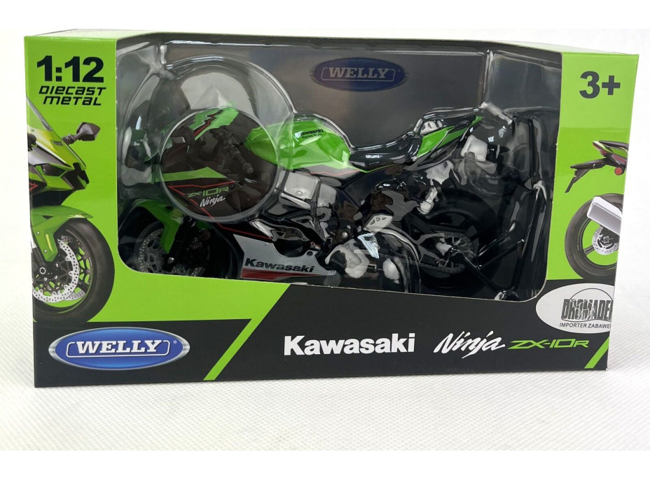 Welly Motocykel Kawasaki Ninja ZX-10R 1:12 zelený