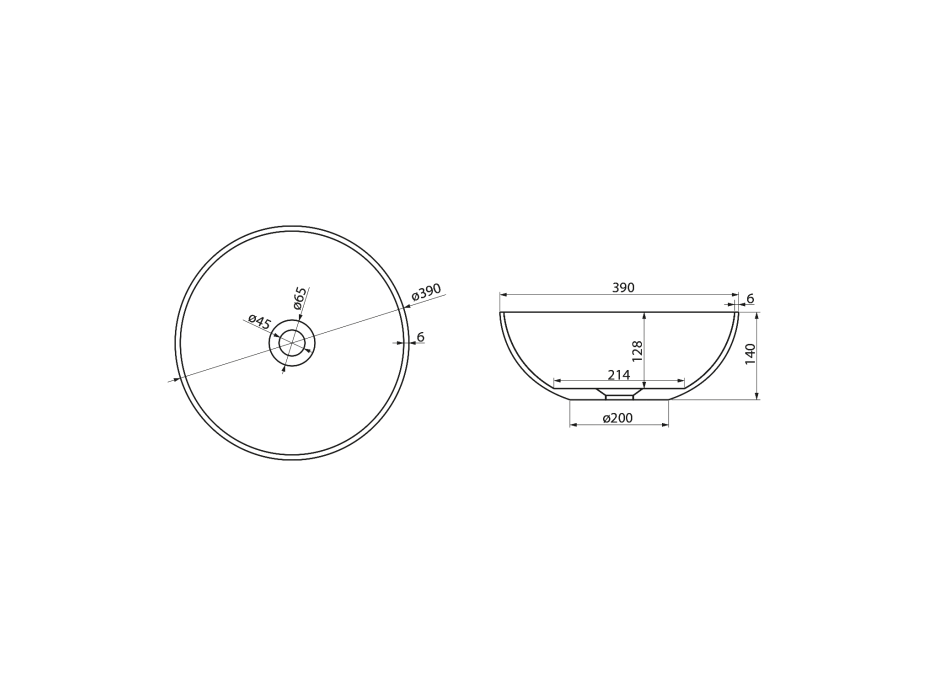 Polysan BANERA ROUND umývadlo na dosku, liaty mramor, priemer 39cm, biela mat 14337MAT