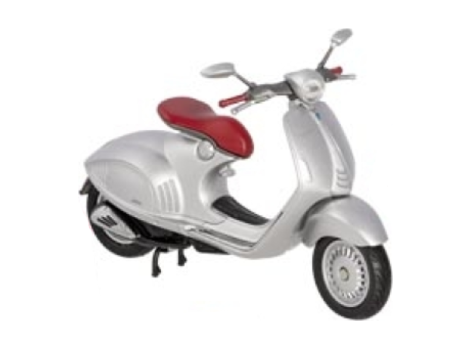 WELLY Kovový skúter Vespa 946 strieborný