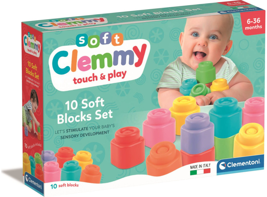 CLEMENTONI Soft Clemmy Sada 10 mäkkých kociek