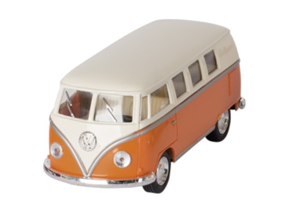 KINSMART Volkswagen Bus klasik KT5060 (1962) na spätné natiahnutie - oranžový