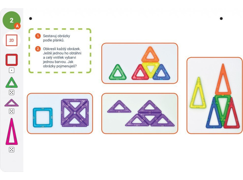 MAGFORMERS Výukové karty Geometria 1: Obrázky a stavby