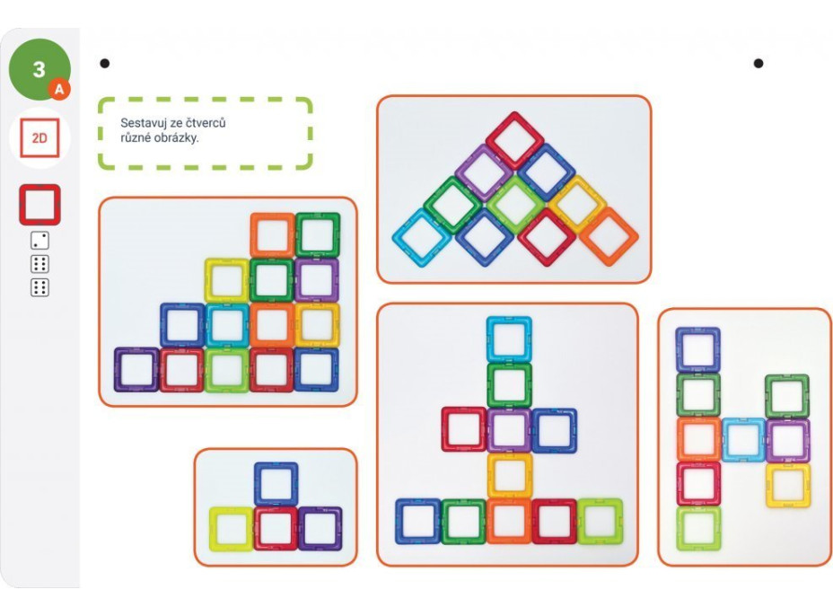 MAGFORMERS Výukové karty Geometria 1: Obrázky a stavby