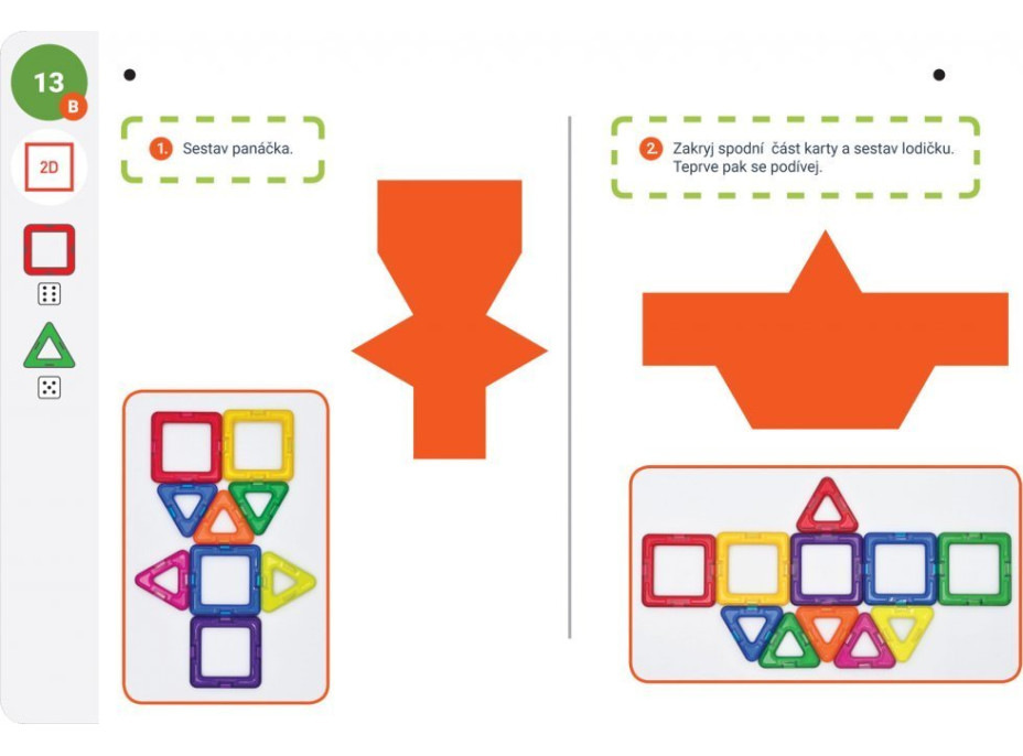 MAGFORMERS Výukové karty Geometria 1: Obrázky a stavby