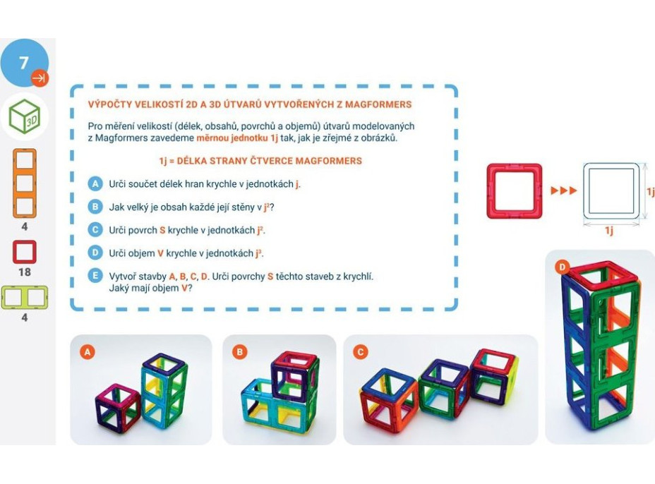 MAGFORMERS Výukové karty Geometria 3: 2D a 3D geometria