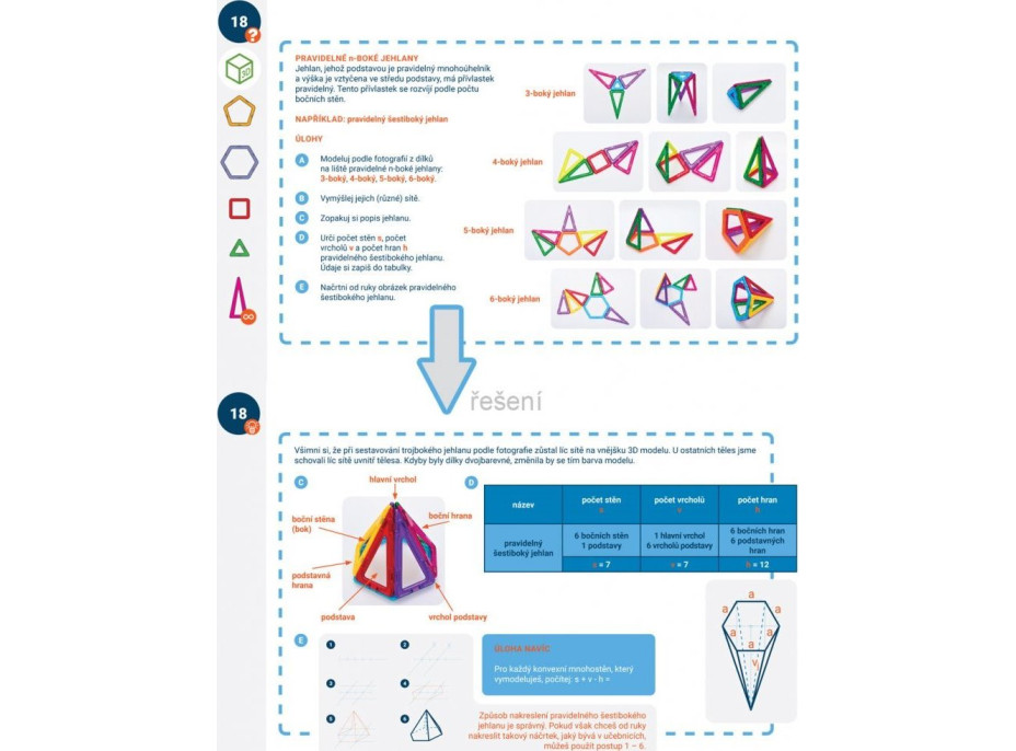 MAGFORMERS Výukové karty Geometria 3: 2D a 3D geometria