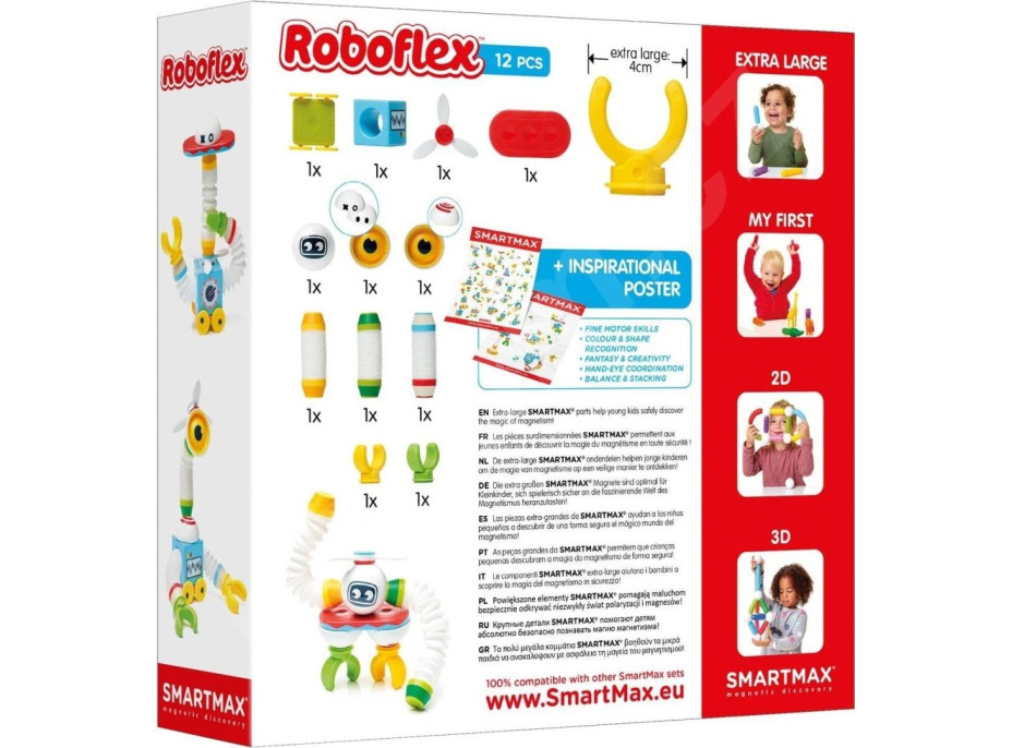 SMARTMAX Magnetická stavebnica Roboti 12 dielikov