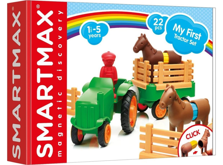 SMARTMAX Magnetická stavebnica Môj prvý traktor 22 dielikov