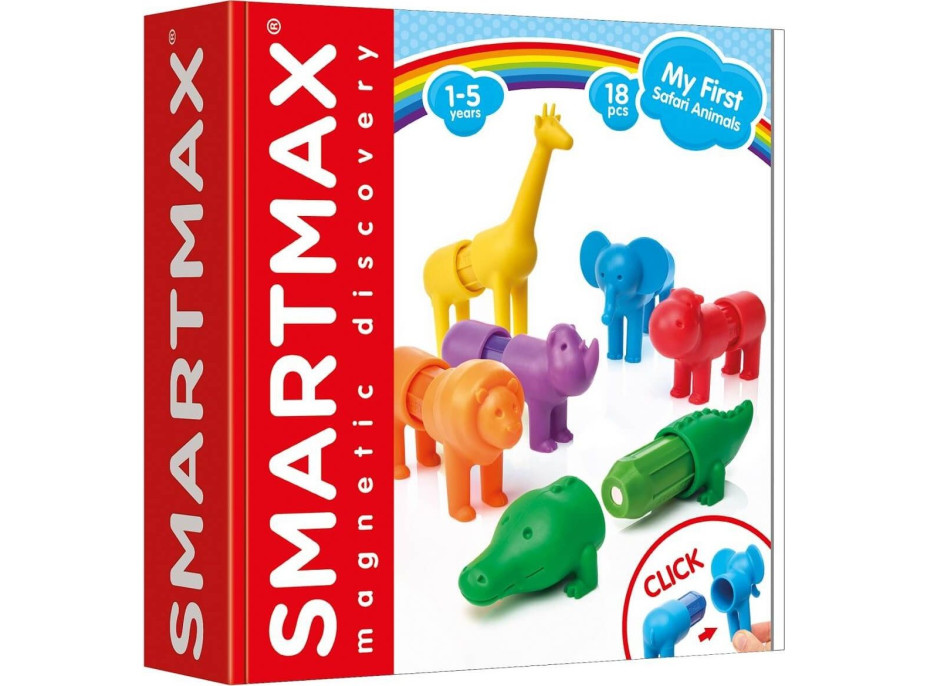 SMARTMAX Magnetická stavebnica Moje prvé safari 18 dielikov